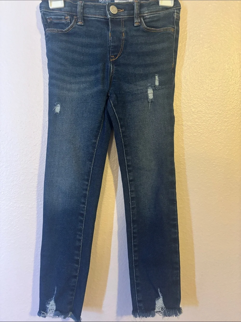 Old Navy Toddler Girls Rockstar Jeggings 5T Distressed Dark Wash Skinny Jeans